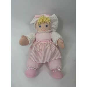 Eden Talking Patty Plush Doll Pink Dress Blonde Yarn Hair Vintage No Voice box